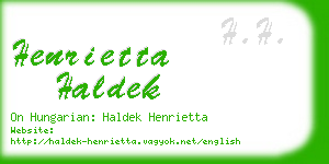 henrietta haldek business card